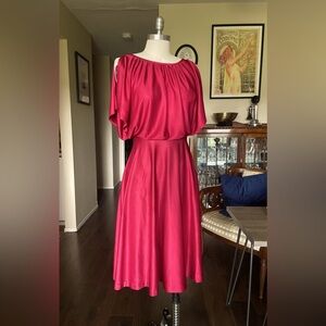 1970s Vintage Disco Dress Wine Red Burgundy Small/Medium